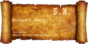 Burgert Mara névjegykártya